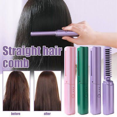 Rechargeable Wireless Heat Comb โ Portable Hair Straightening Brush