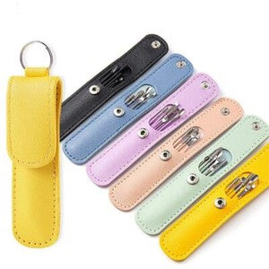 Ear Wax Cleaning Tools Kit ā Stainless Steel Curette Set with Leather Pouch