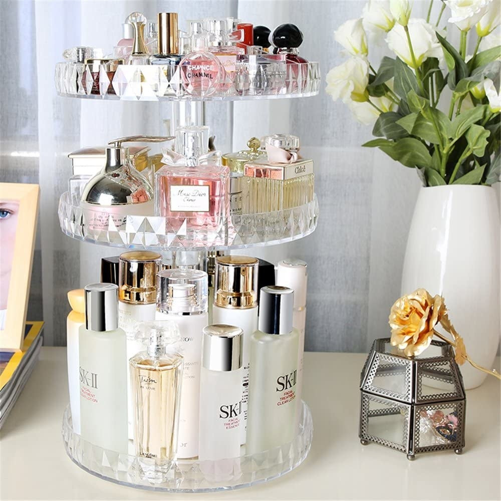 360° Rotating Diamond Cut Cosmetic Organizer ā Makeup Storage Holder