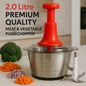 2.0L Premium Push Chopper – 4 Blades Stainless Steel Meat & Vegetable Cutter