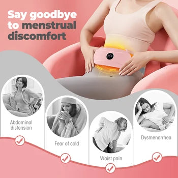Electric Period Cramp Massager & Heating Belt – Menstrual Pain Relief for Women