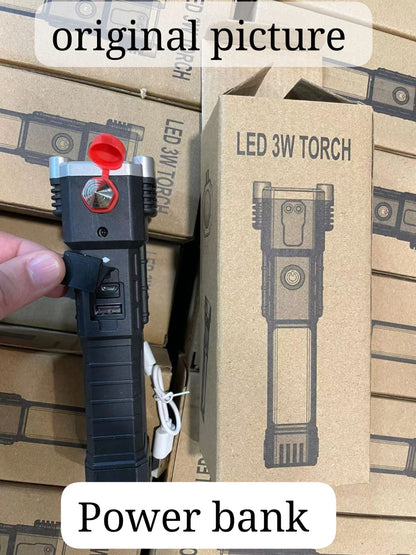 Portable LED Flashlight | Car Safety & Emergency Hammer Tool